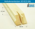 Keilrahmenleisten 3D ECO XXL Rahmenstärke 38x25 mm 